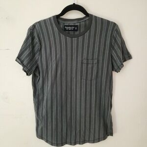 Abercrombie‎ & Fitch Gray Striped Tee T Shirt Men's Size S